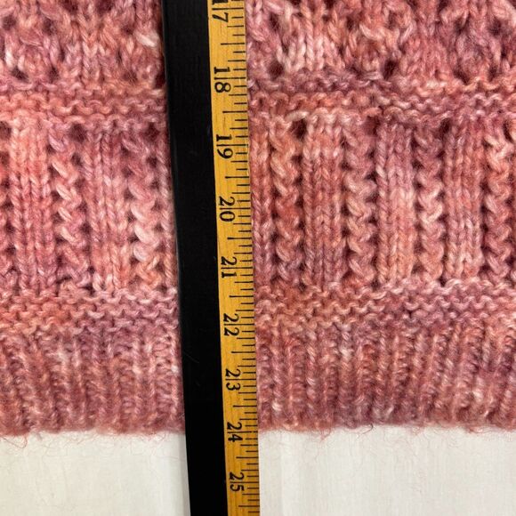 Handmade Wool Blend Chunky Knit Sweater Womens S Soft Pink Cottagecore Soft Girl - Picture 8 of 9